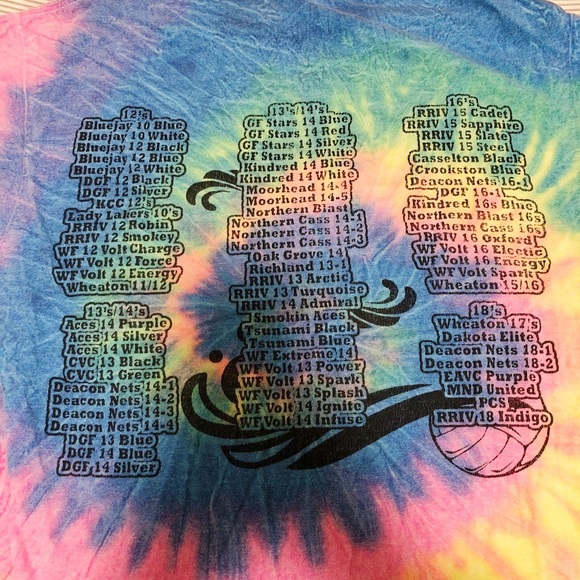 Tie Die Volleyball T Shirt - Picture 4 of 5